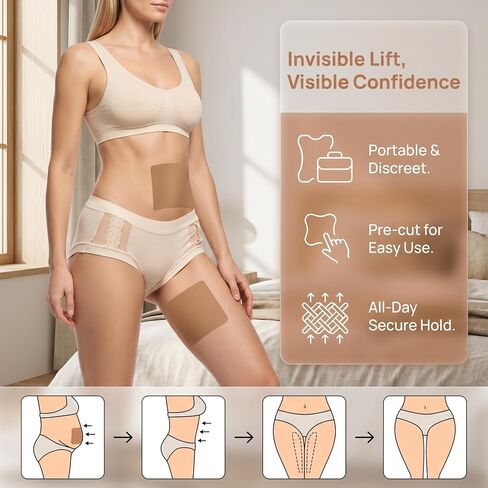 Foleto 60 Pcs Thigh Lift Tape Body Tape for Women, Skin Tape for Loose Skin, Body Tape for Loose Skin, Thigh Tape for Sagging Skin- Anti-Friction in Saudi Arabia
