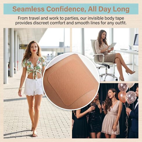 Foleto 60 Pcs Thigh Lift Tape Body Tape for Women, Skin Tape for Loose Skin, Body Tape for Loose Skin, Thigh Tape for Sagging Skin- Anti-Friction in Saudi Arabia