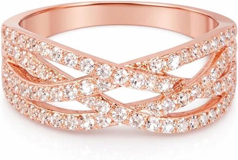 Statement Micro Pave CZ Wide Band Ring for Women, 18K Gold Plated Brass, Layered Sparkle Anniversary Band, Hypoallergenic Jewelry Gift in Saudi Arabia