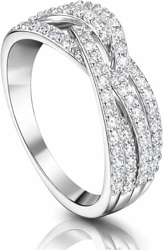 Statement Micro Pave CZ Wide Band Ring for Women, 18K Gold Plated Brass, Layered Sparkle Anniversary Band, Hypoallergenic Jewelry Gift in Saudi Arabia