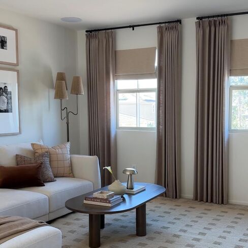HOMERILLA Lille Linen Custom Curtains,Blackout Curtains/Room Darkening Curtains,Sliding Glass Door Curtains,Size Customizable,38 Colors for Choosing,Multi-Type Hanging Styles,1 Panel in Saudi Arabia