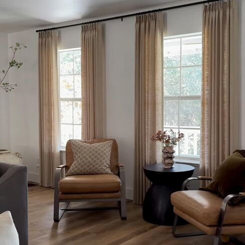 HOMERILLA Lille Linen Custom Curtains,Blackout Curtains/Room Darkening Curtains,Sliding Glass Door Curtains,Size Customizable,38 Colors for Choosing,Multi-Type Hanging Styles,1 Panel in Saudi Arabia