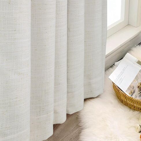 HOMERILLA Lille Linen Custom Curtains,Blackout Curtains/Room Darkening Curtains,Sliding Glass Door Curtains,Size Customizable,38 Colors for Choosing,Multi-Type Hanging Styles,1 Panel in Saudi Arabia