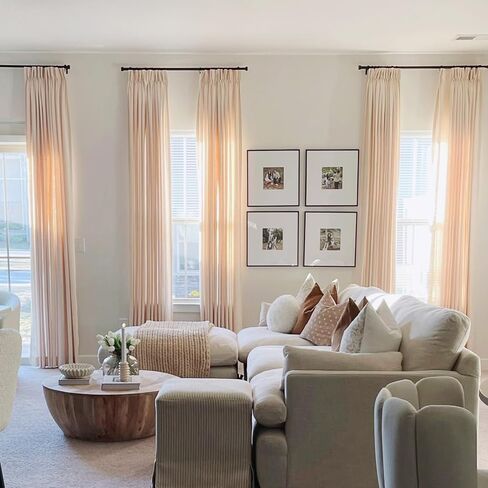 HOMERILLA Lille Linen Custom Curtains,Blackout Curtains/Room Darkening Curtains,Sliding Glass Door Curtains,Size Customizable,38 Colors for Choosing,Multi-Type Hanging Styles,1 Panel in Saudi Arabia