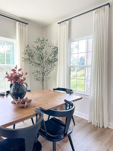 HOMERILLA Lille Linen Custom Curtains,Blackout Curtains/Room Darkening Curtains,Sliding Glass Door Curtains,Size Customizable,38 Colors for Choosing,Multi-Type Hanging Styles,1 Panel in Saudi Arabia