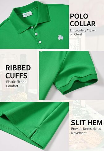 قمصان بولو Arvilhill للرجال St Patrick's Polo مطرزة أيرلندية (S-3XL) in Kuwait