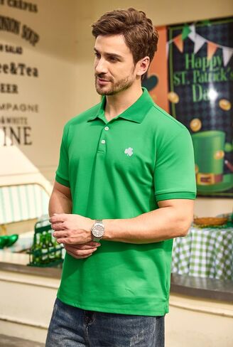 قمصان بولو Arvilhill للرجال St Patrick's Polo مطرزة أيرلندية (S-3XL) in Kuwait