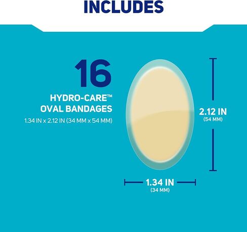 Care Science Hydrocolloid Gel Bandages for Heels, 1.3 in x 2.1 in, 16 Count | Waterproof Barrier for Wound Care or Blisters in Kuwait