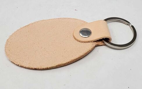 10 Pack Natural Leather Keychains - Blank Stamping Ready Keyrings | Stamping , Tooling, Embossing, Engraving and Painting ready in Saudi Arabia