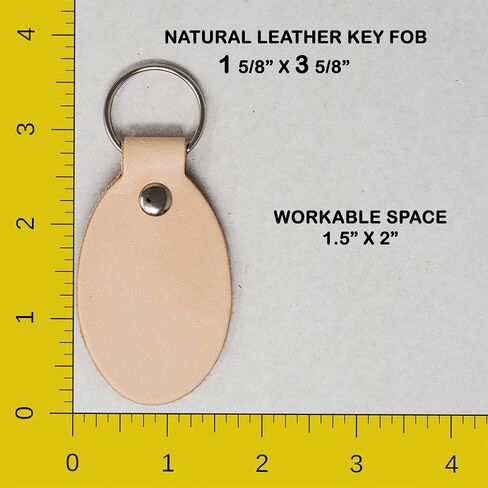 10 Pack Natural Leather Keychains - Blank Stamping Ready Keyrings | Stamping , Tooling, Embossing, Engraving and Painting ready in Saudi Arabia