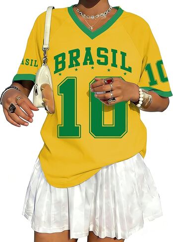 Soccer Cup 2026 Shirt Women Oversized Mexico Jersey Argentina Brazil Shirts USA Football Shirts Mesh V Neck Tops in Saudi Arabia