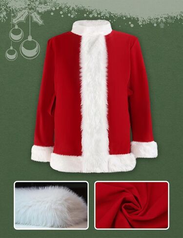ACH Christmas Costume Adults Men Santa Claus Suit 7PCS Deluxe Professional Furry Xmas Halloween Cosplay Outfit for Adult Set in Saudi Arabia