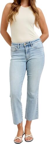 Judy Blue Mid Rise Light Wash Kick Flare, Inseam 27" in Kuwait