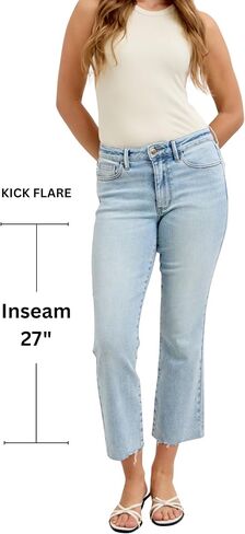Judy Blue Mid Rise Light Wash Kick Flare, Inseam 27" in Kuwait