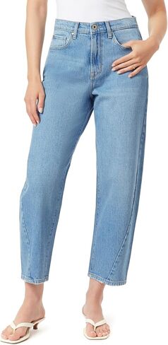 kensie Jeans for Women The Jessica Retro Luxe High-Rise Forward Side Seamed Barrel 26-Inch Inseam, Sizes 0-12 in Kuwait