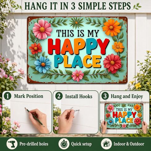 Funnysign هدايا الحديقة هذا هو مكاني السعيد خمر البستنة تين تسجيل للمنزل حديقة الفناء الدفيئة ساحة ديكور 8 × 12 بوصة (9747) in Kuwait