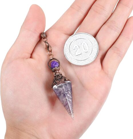 cobee 3PCS Crystal Pendulum for Dowsing, NaturalStone Pendulum Crystal with Chain Spiritual Pointed Crystals Divination Tools Wiccan Energy Pendant Reiki Witchcraft Supplies in Kuwait