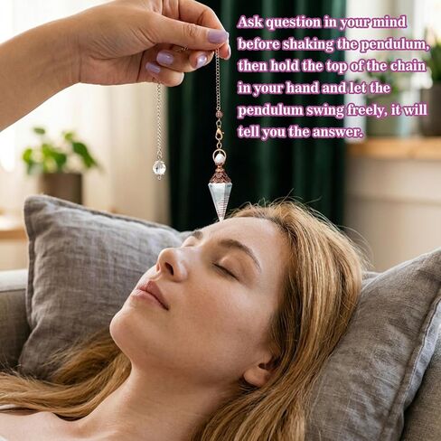 cobee 3PCS Crystal Pendulum for Dowsing, NaturalStone Pendulum Crystal with Chain Spiritual Pointed Crystals Divination Tools Wiccan Energy Pendant Reiki Witchcraft Supplies in Kuwait