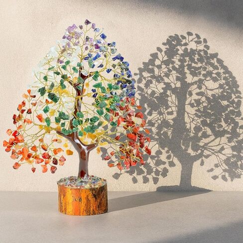 Handmade Crystal Tree of Life Decor - Gemstone Money Tree for Positive Energy, Unique Gift for Women, Mom, Wife | Home & Office Desk Decor in Kuwait