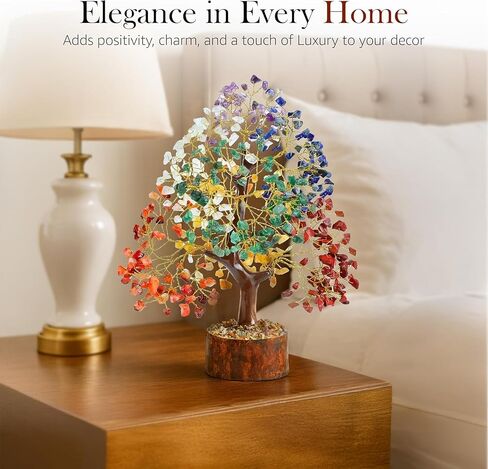 Handmade Crystal Tree of Life Decor - Gemstone Money Tree for Positive Energy, Unique Gift for Women, Mom, Wife | Home & Office Desk Decor in Kuwait