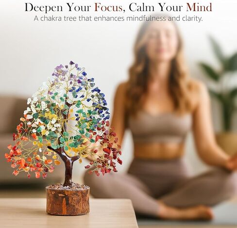 Handmade Crystal Tree of Life Decor - Gemstone Money Tree for Positive Energy, Unique Gift for Women, Mom, Wife | Home & Office Desk Decor in Kuwait