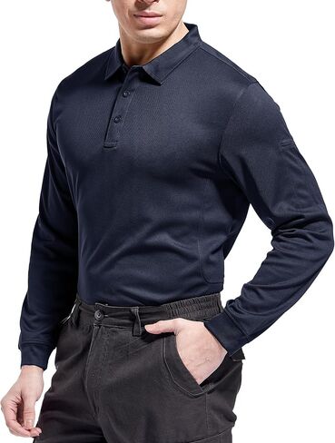 Men's Polo Shirts Long Sleeve Performance Quick Dry Tactical Polo Golf Shirts in Saudi Arabia