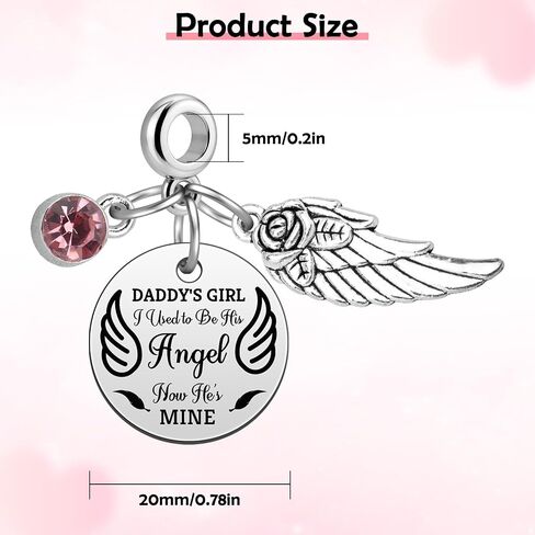 Heigebi Memorial Gifts for Loss of Dad Dangle Charms for Bracelets Necklace In Memory of Daddy Remembrance Keepsake Jewelry for Daughter Son Loss of Father Sympathy Bereavement Gifts in Saudi Arabia
