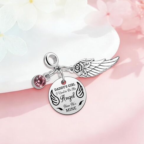 Heigebi Memorial Gifts for Loss of Dad Dangle Charms for Bracelets Necklace In Memory of Daddy Remembrance Keepsake Jewelry for Daughter Son Loss of Father Sympathy Bereavement Gifts in Saudi Arabia