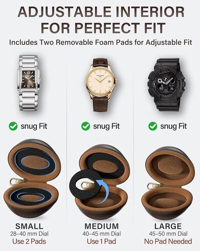 ProCase Espresso 8 Slot Watch Box and Espresso Single Watch Travel Case Bundle, Watch Storage and Travel Protection in Kuwait