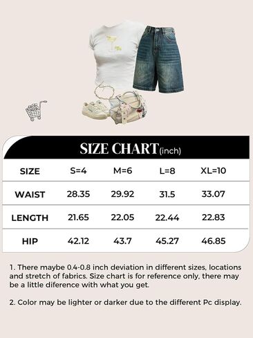 Women Jorts Baggy Jeans Shorts Mid-Low Waisted Denim Y2K Hip-Hop Shorts Summer Hot Short Pants Streetwear in Kuwait