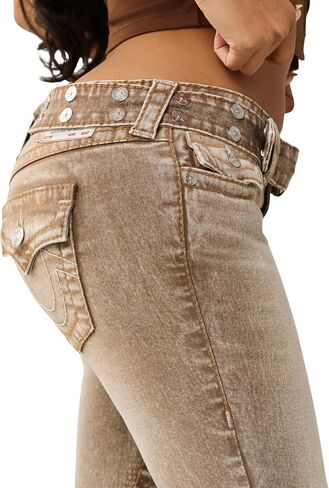True Religion Women’s Becca Belted Cargo Bootcut Jeans – Low Rise in Saudi Arabia