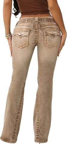 True Religion Women’s Becca Belted Cargo Bootcut Jeans – Low Rise in Saudi Arabia