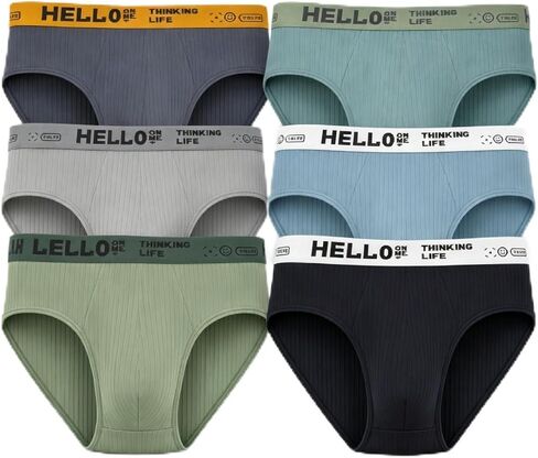 Mens Cotton Briefs,6-Pack Ultra Breathable Soft Mens Underwear Briefs With Pouch,Moisture Wicking in Kuwait