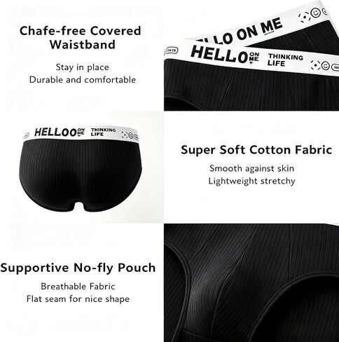 Mens Cotton Briefs,6-Pack Ultra Breathable Soft Mens Underwear Briefs With Pouch,Moisture Wicking in Kuwait