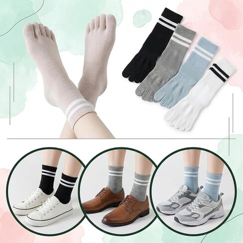 5 Pairs Women Toe Socks, Comfort Cotton Socks with Five Toes Separated for Running Hiking in Saudi Arabia