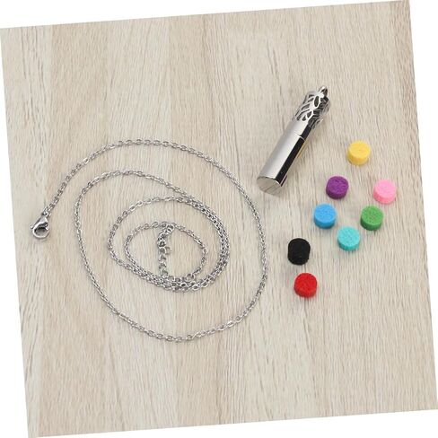Essential Oil Aromatherapy Diffuser Locket with Color Refill Pads and Chain Unique Cylindrical Design for Scented Oil Enthusiasts Present for Any Occasion in Kuwait