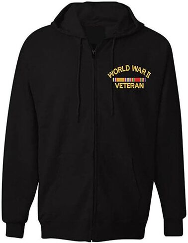 Military Jacket Zipper Zip up Hoodie World War 2 Veteran Ribbon in Saudi Arabia