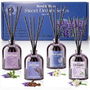 SCENTORINI Reed Diffuser Set for Sleep, Relax, 4 * 1.69oz, Natural Lavender Essential Oil Diffuser, Scented Reed Diffuser, Home Fragrance for Room Spa Bedroom Bathroom Hotel Home Decor in Saudi Arabia
