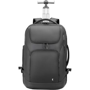 Backpack for Men, Anti Theft Convertible Laptop Backpack with Wheels,50L Rfid Personal Item Wheeled Backpack for Travel Business Work, Black in Saudi Arabia