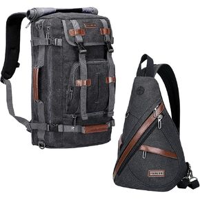 WITZMAN Canvas Backpack Travel Backpack Large Laptop Bags Convertible Shoulder Sling Bag Convertible Sling Backpack CrossbodyChest Bag in Saudi Arabia
