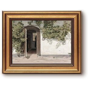 Bzstyleart Gold Framed Vintage Wall Art, Dog Picture Wall Decor Natural Sketch Picture, Featuring a Classic Black Labrador Dog Drawing in a Rustic Farmhouse Style Bedroom Office Decor 8x10in in Saudi Arabia