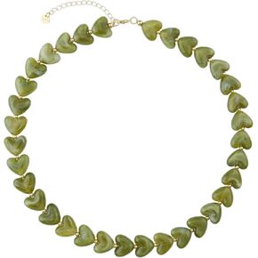 KELITCH Y2 Style Necklace Marble Pattern Glass Resin Heart Shaped Bead Necklace Friendship Couple Jewelry Gift in Saudi Arabia