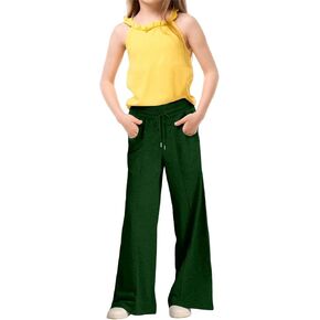 Girls Baggy Sweatpants Oversized Wide Leg Drawstring Sweat Pants Elastic High Waist Athletic Joggers Fall Clothes in Saudi Arabia