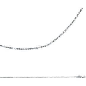 Wheat Necklace Solid 14k White Gold Chain Flat Open Link Cable Polished Fancy Thin 1.3 mm in Kuwait