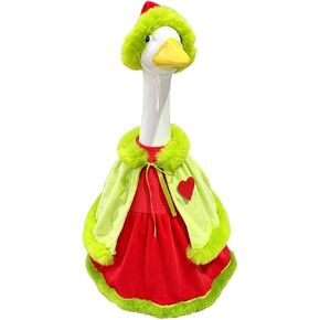 Meiweileya Thanksgiving Por H Goose Outfit for 23'' Porch Goose Statue Brown Floral Dress Harvest Costume Duck Clothes in Saudi Arabia