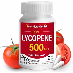 Lycopene 500MG & Prostate Supplement for Men 5-in-1 | Supports Heart & Skin Health， with Saw Palmetto Berry Extract, Pumpkin Seed Oil, Zinc & Selenium | Vegan, Non-GMO, 90 Capsules in Saudi Arabia