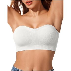 Strapless Bra Push Up Strapless Bras for Women Supportive Bandeau Bra Non Slip No Underwire Padded Tube Tops for Women in Saudi Arabia