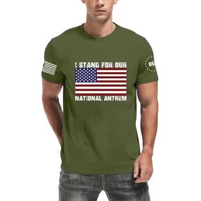 4th of July Shirts for Men USA American Flag T-Shirt Memorial Day Patriotic Casual Crew Neck Short Sleeve Tee Tops in Kuwait