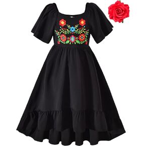 HIHA Little Girls Mexican Embroidered Dress Size 6-12 in Saudi Arabia