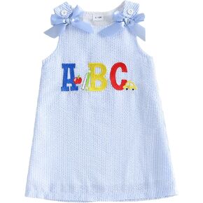 Back to School Toddler Girl Outfit Apple Pencil Kids Sleeveless Striped Tank Dress First Day of School Pre K Clothes in Saudi Arabia
